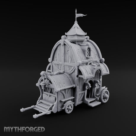 Pulled Rabbits Wooden Carnival Magician Wagon