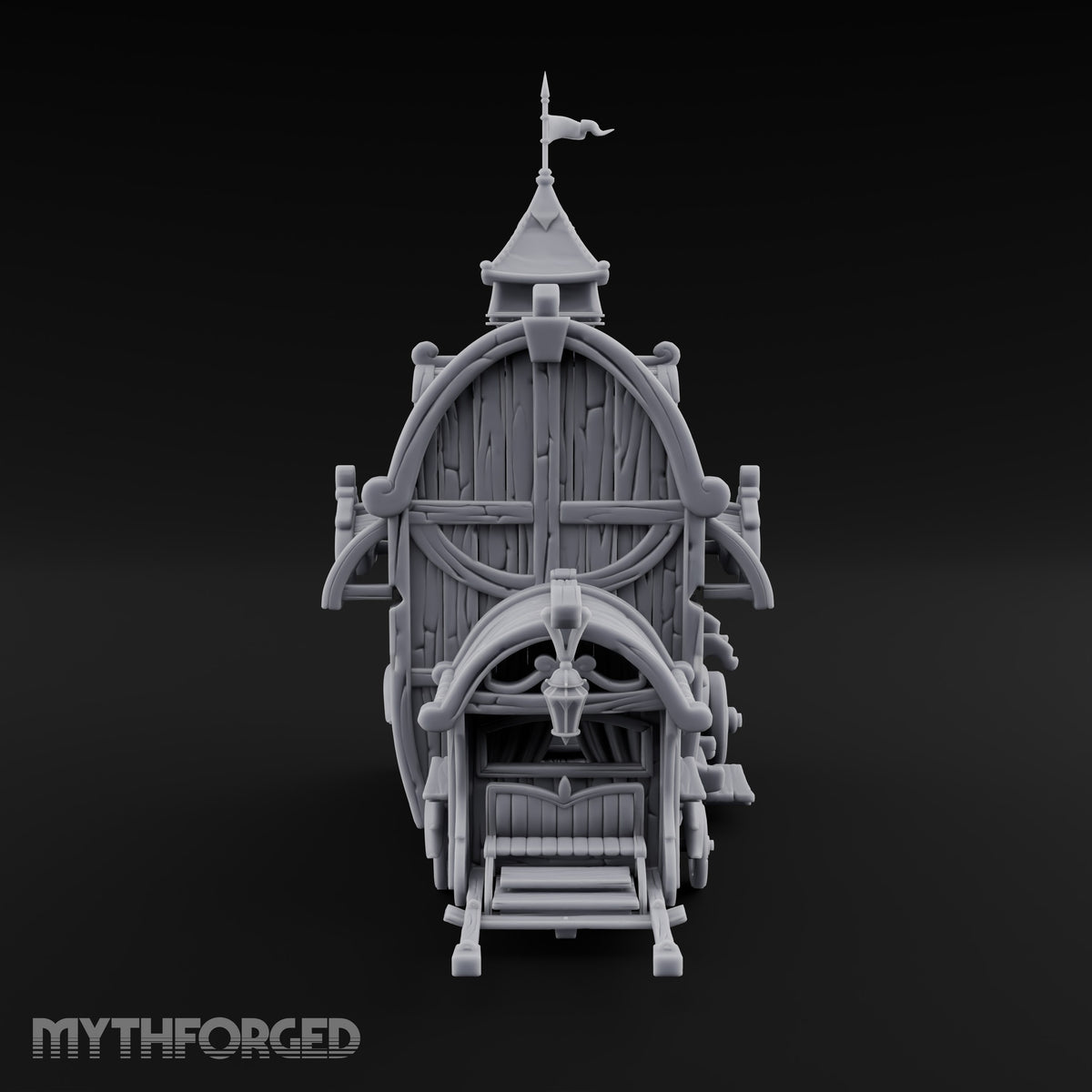 Pulled Rabbits Wooden Carnival Magician Wagon