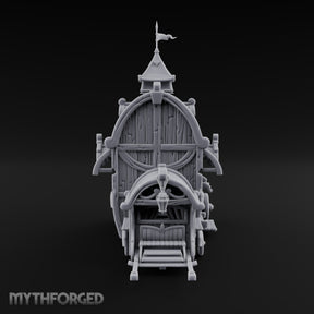 Pulled Rabbits Wooden Carnival Magician Wagon