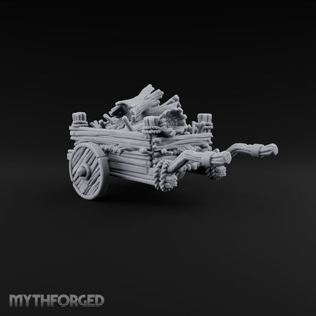 Rope-Lashed Farm Cart E Miniature for Dungeons and Dragons, Pathfinder or other TTRPGs