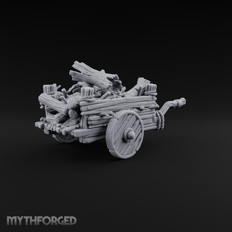 Rope-Lashed Farm Cart E Miniature for Dungeons and Dragons, Pathfinder or other TTRPGs