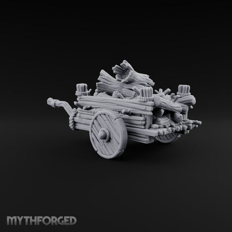 Rope-Lashed Farm Cart E Miniature for Dungeons and Dragons, Pathfinder or other TTRPGs