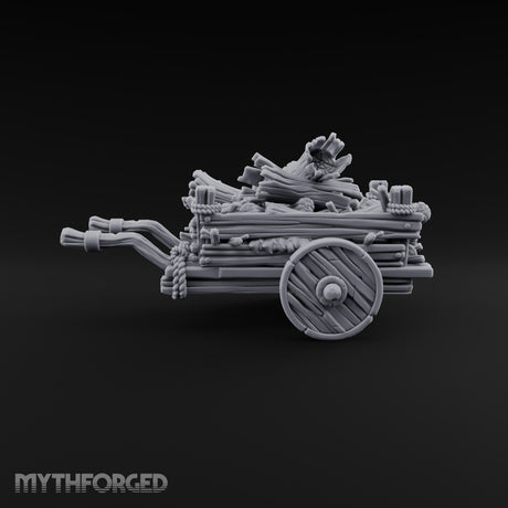 Rope-Lashed Farm Cart E Miniature for Dungeons and Dragons, Pathfinder or other TTRPGs
