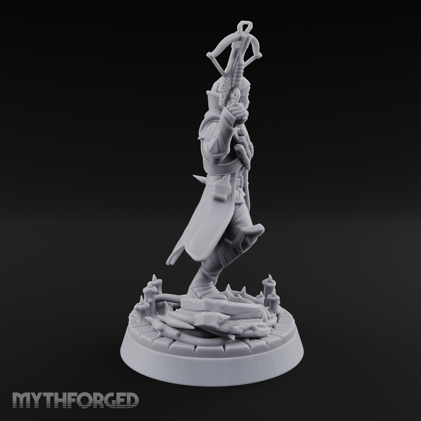 Crossbow at the Ready Human Vampire Hunter Miniature for Dungeons and Dragons, Pathfinder or other TTRPGs