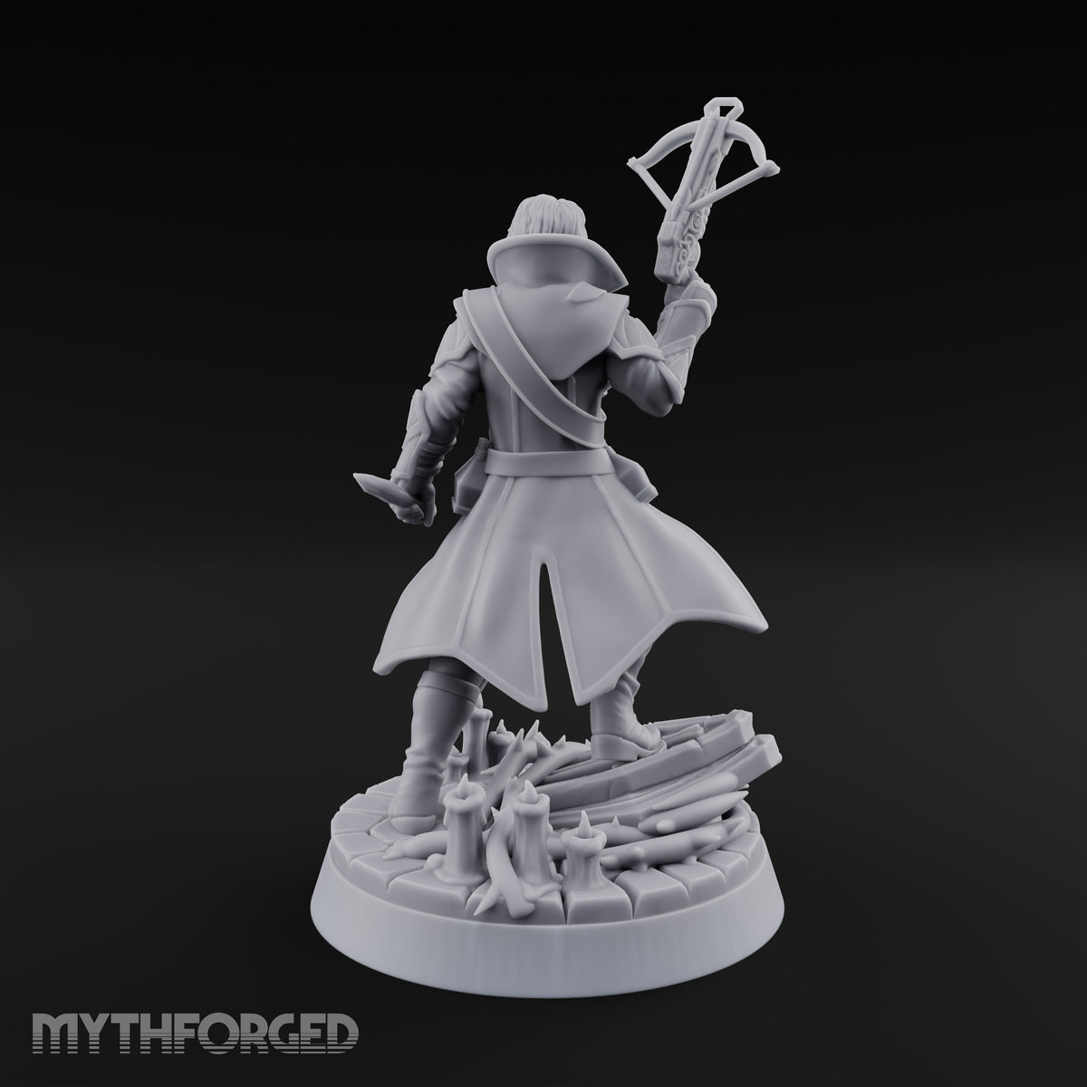 Crossbow at the Ready Human Vampire Hunter Miniature for Dungeons and Dragons, Pathfinder or other TTRPGs