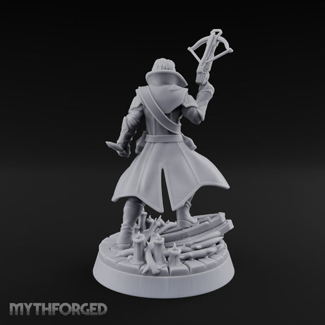 Crossbow at the Ready Human Vampire Hunter Miniature for Dungeons and Dragons, Pathfinder or other TTRPGs