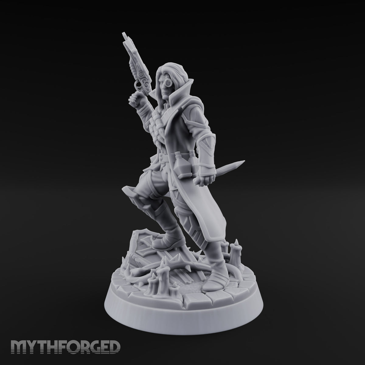 Crossbow at the Ready Human Vampire Hunter Miniature for Dungeons and Dragons, Pathfinder or other TTRPGs