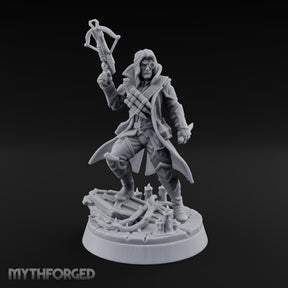 Crossbow at the Ready Human Vampire Hunter Miniature for Dungeons and Dragons, Pathfinder or other TTRPGs