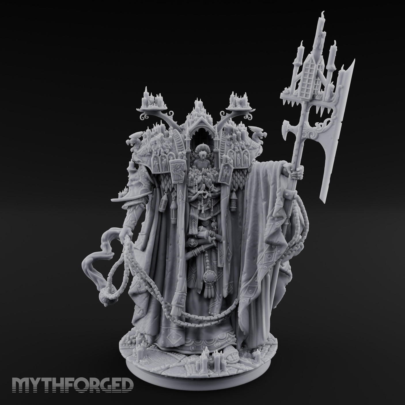 Cathedral Bearing Lich Archpriest Miniature for Dungeons and Dragons, Pathfinder or other TTRPGs