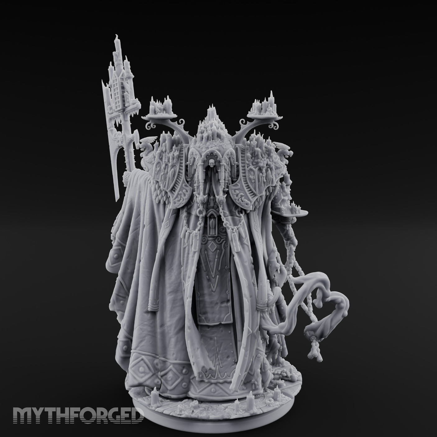 Cathedral Bearing Lich Archpriest Miniature for Dungeons and Dragons, Pathfinder or other TTRPGs