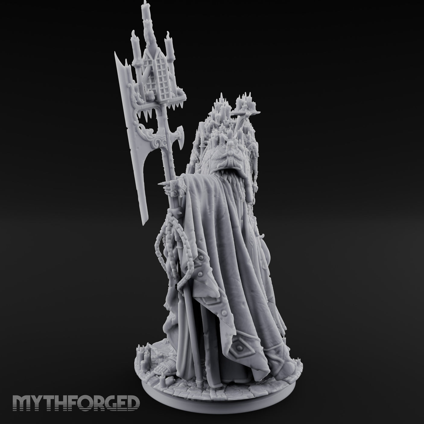 Cathedral Bearing Lich Archpriest Miniature for Dungeons and Dragons, Pathfinder or other TTRPGs