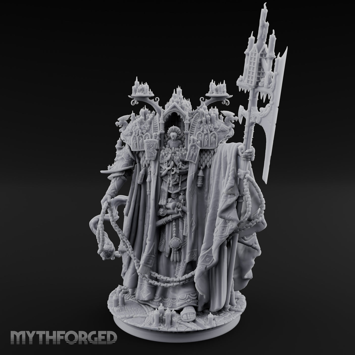 Cathedral Bearing Lich Archpriest Miniature for Dungeons and Dragons, Pathfinder or other TTRPGs