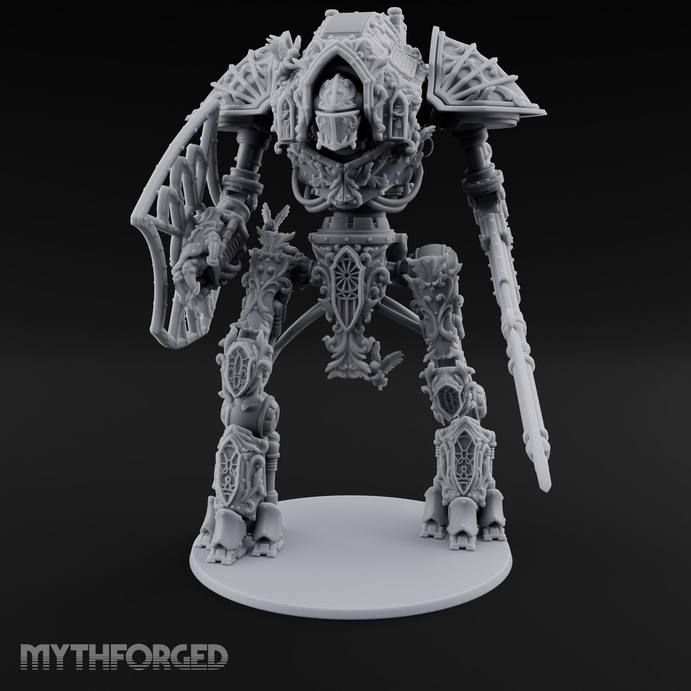 Cathedral Striding Gothic Mech Titan Miniature for Dungeons and Dragons, Pathfinder or other TTRPGs