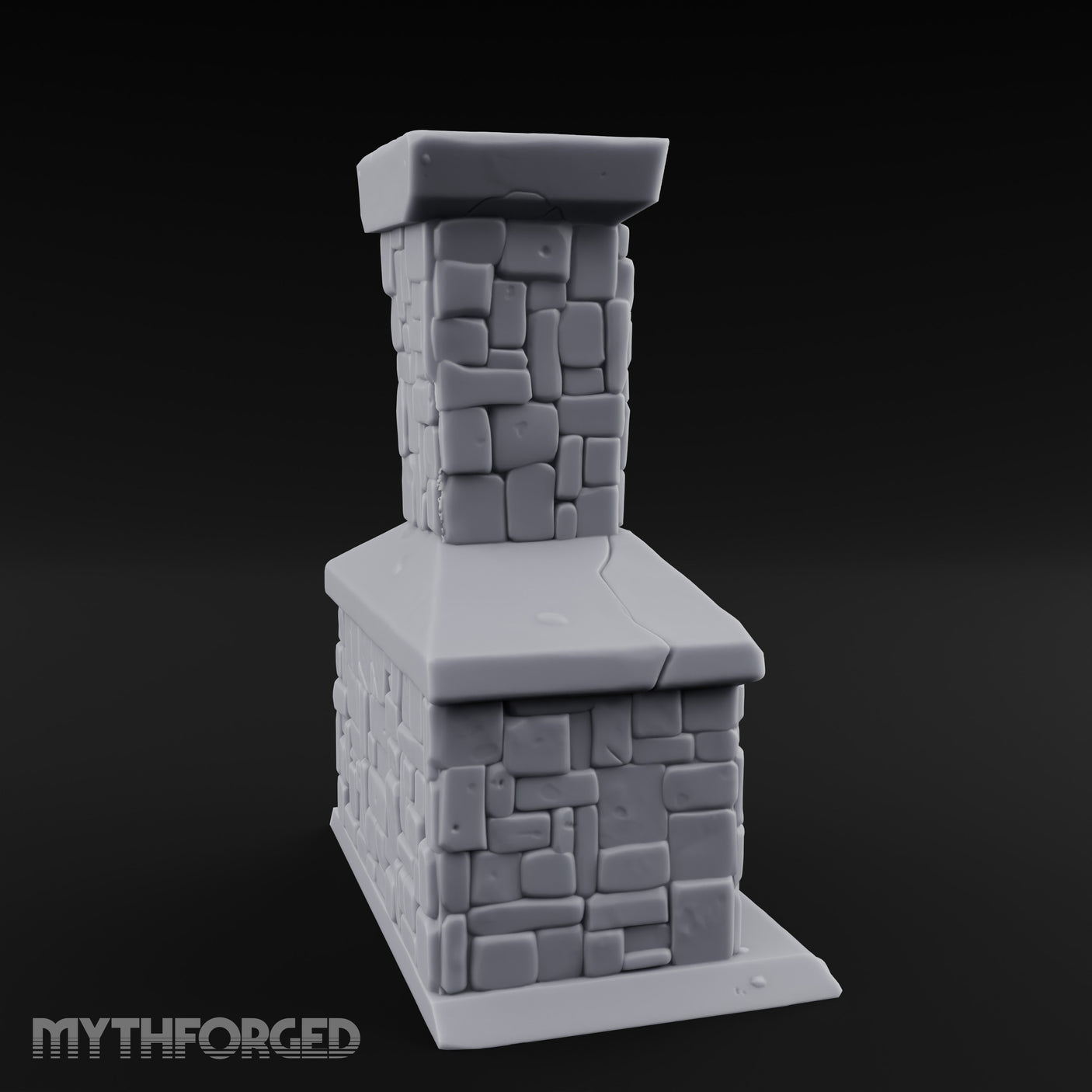 Cauldron-Hung Grate-Fronted Stone Hearth Fireplace Miniature for Dungeons and Dragons, Pathfinder or other TTRPGs