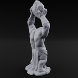 Boulder Lobbing Troll Brute Miniature for Dungeons and Dragons, Pathfinder or other TTRPGs