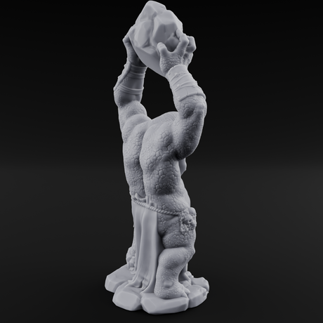 Boulder Lobbing Troll Brute Miniature for Dungeons and Dragons, Pathfinder or other TTRPGs