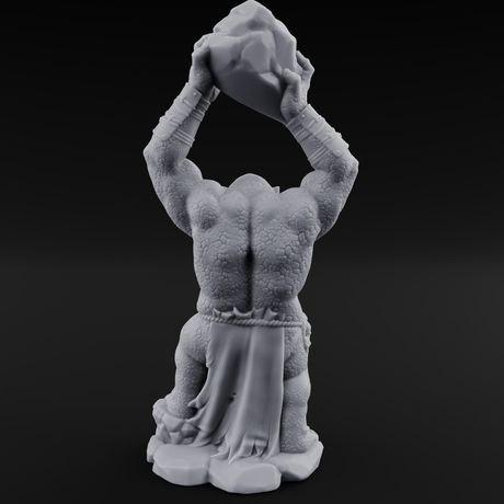 Boulder Lobbing Troll Brute Miniature for Dungeons and Dragons, Pathfinder or other TTRPGs