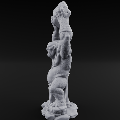 Boulder Lobbing Troll Brute Miniature for Dungeons and Dragons, Pathfinder or other TTRPGs