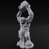Boulder Lobbing Troll Brute Miniature for Dungeons and Dragons, Pathfinder or other TTRPGs