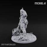 Chain And Trophy Dragging Hill Giant Warrior A Miniature for Dungeons and Dragons, Pathfinder or other TTRPGs