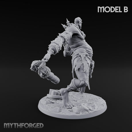 Chain And Trophy Dragging Hill Giant Warrior B Miniature for Dungeons and Dragons, Pathfinder or other TTRPGs