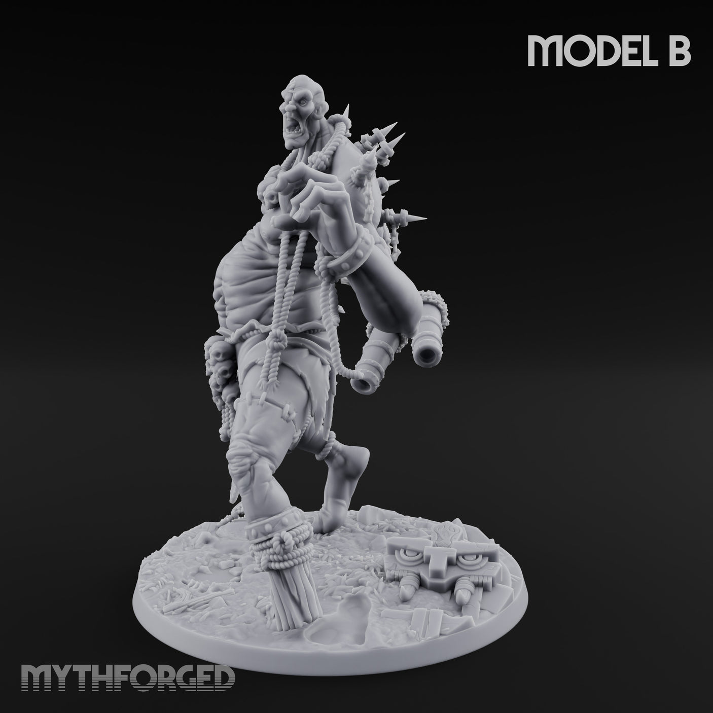 Chain And Trophy Dragging Hill Giant Warrior B Miniature for Dungeons and Dragons, Pathfinder or other TTRPGs