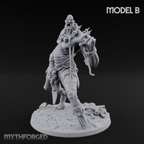 Chain And Trophy Dragging Hill Giant Warrior B Miniature for Dungeons and Dragons, Pathfinder or other TTRPGs