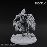Chain And Trophy Dragging Hill Giant Warrior C Miniature for Dungeons and Dragons, Pathfinder or other TTRPGs