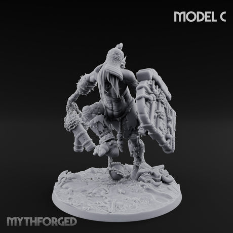 Chain And Trophy Dragging Hill Giant Warrior C Miniature for Dungeons and Dragons, Pathfinder or other TTRPGs