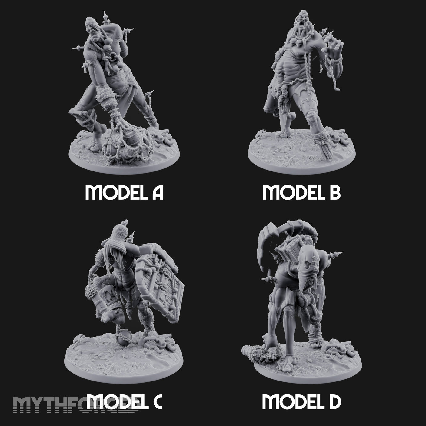 Chain And Trophy Dragging Hill Giant Warriors — Full Set