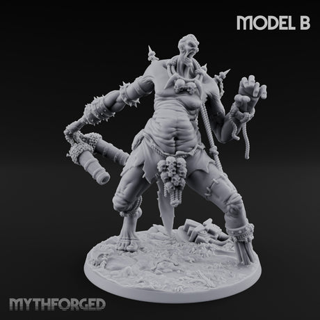 Chain And Trophy Dragging Hill Giant Warriors Miniature for Dungeons and Dragons, Pathfinder or other TTRPGs