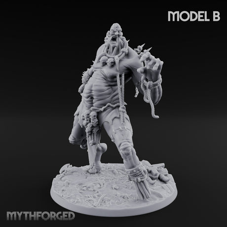 Chain And Trophy Dragging Hill Giant Warriors Miniature for Dungeons and Dragons, Pathfinder or other TTRPGs