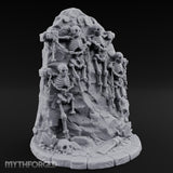 Chain-Bound Bone-Strewn Skeleton Rock Shrine Miniature for Dungeons and Dragons, Pathfinder or other TTRPGs