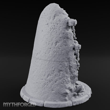 Chain-Bound Bone-Strewn Skeleton Rock Shrine Miniature for Dungeons and Dragons, Pathfinder or other TTRPGs