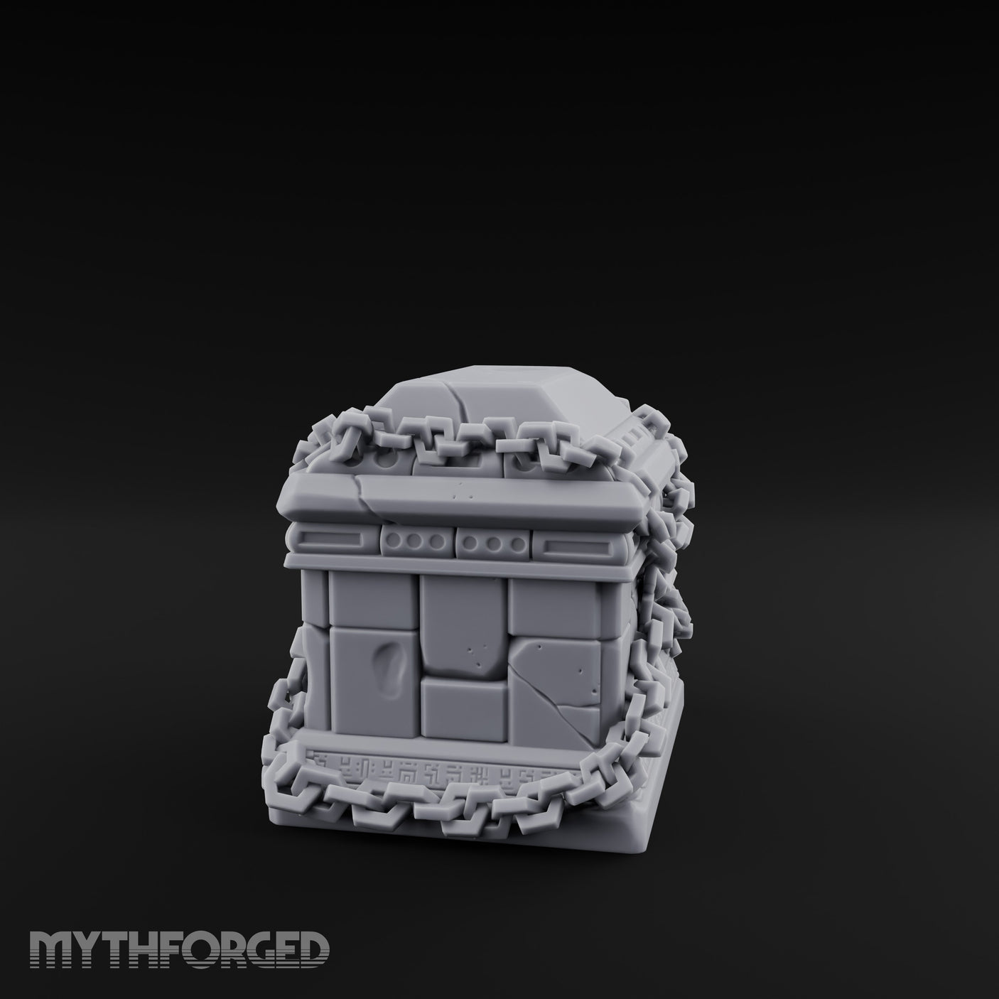 Chain-Crossed Rune-Banded Stone Treasure Chest gallery 7