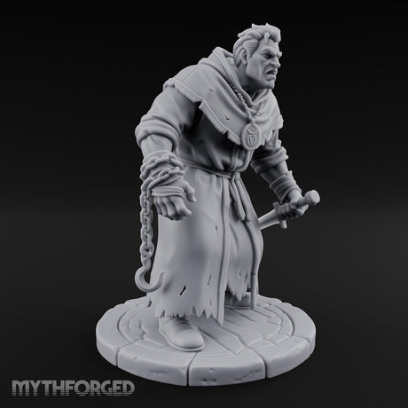 Chain Dangling Human Cultist Miniature for Dungeons and Dragons, Pathfinder or other TTRPGs