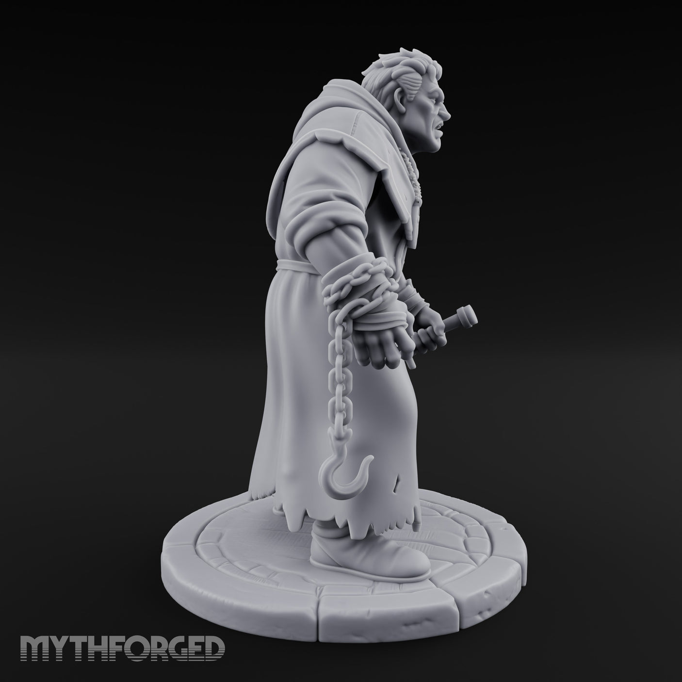 Chain Dangling Human Cultist Miniature for Dungeons and Dragons, Pathfinder or other TTRPGs