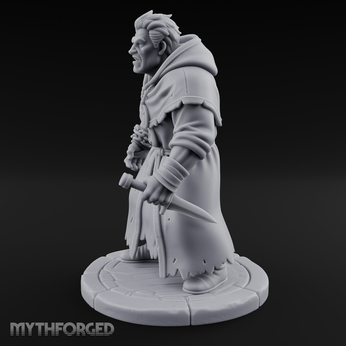Chain Dangling Human Cultist Miniature for Dungeons and Dragons, Pathfinder or other TTRPGs