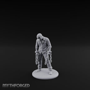 Chain Dragging Human Prisoner Miniature for Dungeons and Dragons, Pathfinder or other TTRPGs