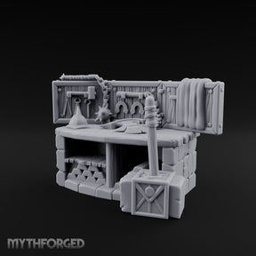 Chain-Hung Morningstar-Topped Armory Workshop Workbench