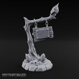 Chain-Hung Skull-Littered Dead Tree Notice Board Miniature for Dungeons and Dragons, Pathfinder or other TTRPGs