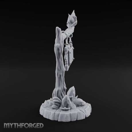 Chain-Hung Skull-Littered Dead Tree Notice Board Miniature for Dungeons and Dragons, Pathfinder or other TTRPGs
