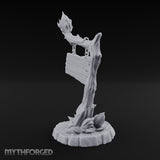 Chain-Hung Skull-Littered Dead Tree Notice Board Miniature for Dungeons and Dragons, Pathfinder or other TTRPGs