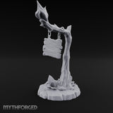 Chain-Hung Skull-Littered Dead Tree Notice Board Miniature for Dungeons and Dragons, Pathfinder or other TTRPGs