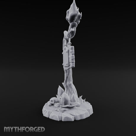 Chain-Hung Skull-Littered Dead Tree Notice Board Miniature for Dungeons and Dragons, Pathfinder or other TTRPGs