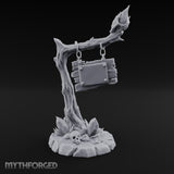 Chain-Hung Skull-Littered Dead Tree Notice Board Miniature for Dungeons and Dragons, Pathfinder or other TTRPGs