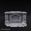 Chain-Locked Rubble-Strewn Dungeon Portcullis Wall Miniature for Dungeons and Dragons, Pathfinder or other TTRPGs