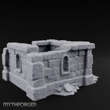 Chain-Locked Rubble-Strewn Dungeon Portcullis Wall Miniature for Dungeons and Dragons, Pathfinder or other TTRPGs