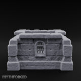 Chain-Locked Rubble-Strewn Dungeon Portcullis Wall Miniature for Dungeons and Dragons, Pathfinder or other TTRPGs