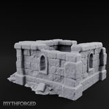 Chain-Locked Rubble-Strewn Dungeon Portcullis Wall Miniature for Dungeons and Dragons, Pathfinder or other TTRPGs